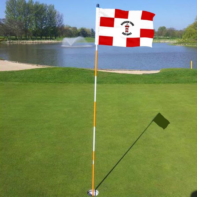 2BUT Harbour Town Golf Links Golf Pin PGA Flag Practic Putting Green Golf Flag For Backyard Garden Double-Sewn 600D Nylon Miniature Pin Flag Regulation Tube Flag(Red 20"X13") - Image 4